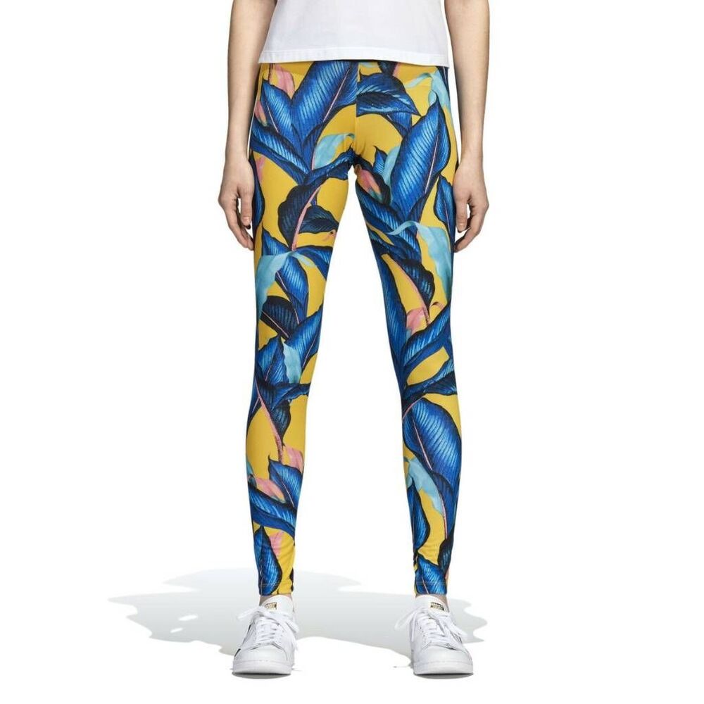 adidas x Farm Rio Passinho Floral Leggings XS Bright Colorful Coastal Gym Workou